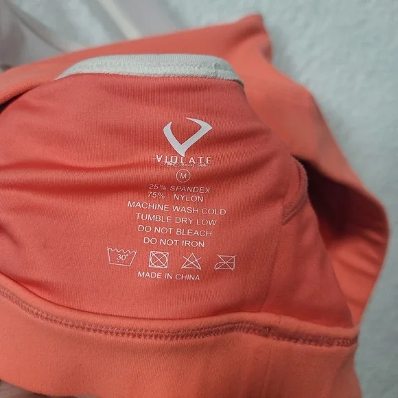 Violate the Dress Code Sports Bra Racerback Peach Size Medium - Picture 5 of 6